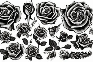 big scool and rose tattoo idea