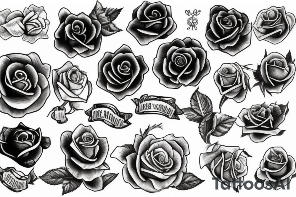 big scool and rose tattoo idea