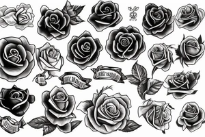 big scool and rose tattoo idea