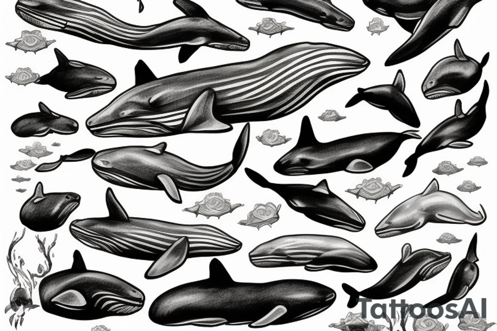 three whales tattoo idea