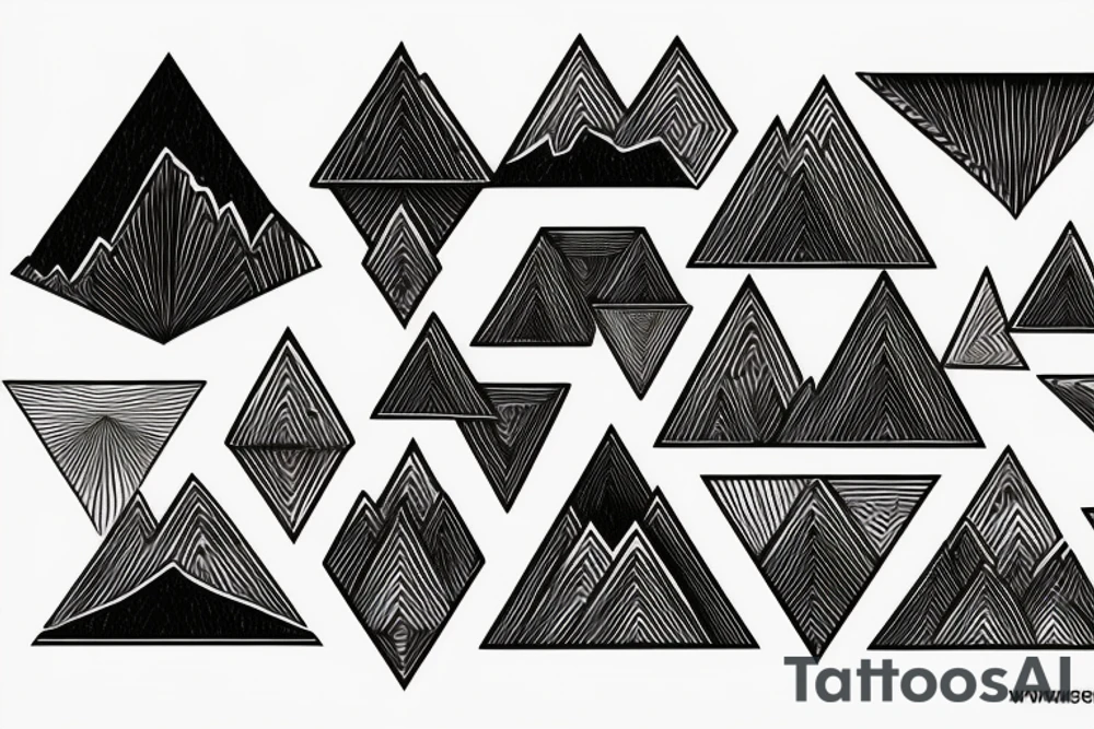 mountains in a rhombus tattoo idea
