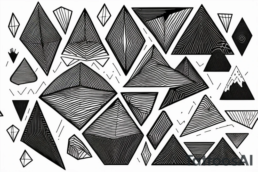 mountains in a rhombus tattoo idea