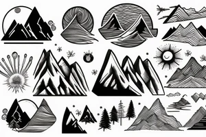 mountains and river tattoo idea