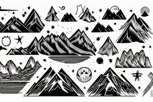 mountains and river tattoo idea