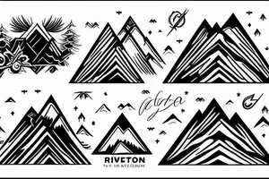 mountains and river tattoo idea