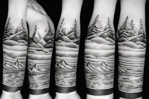 mountains and river tattoo idea