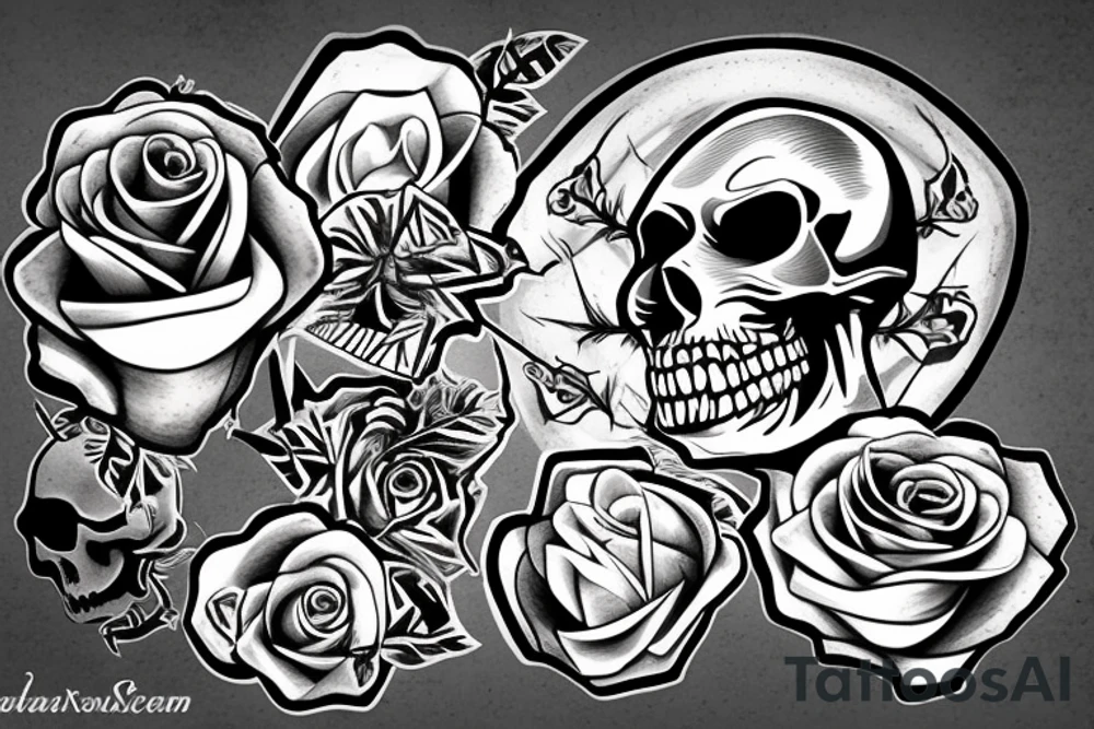 skull 
bat
roses
bones
hand
thorns tattoo idea