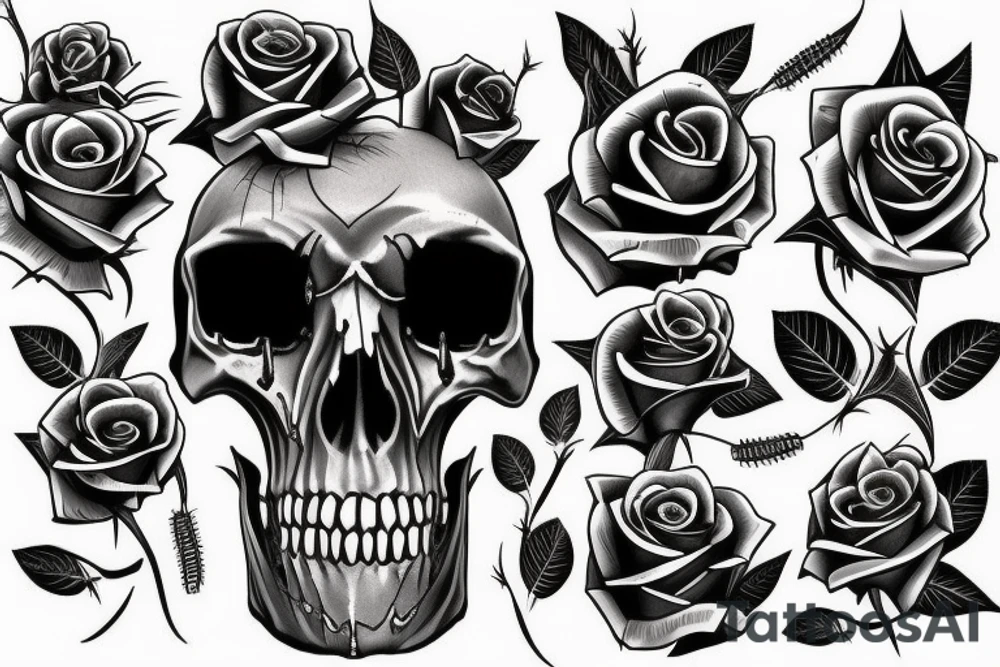 skull
bat
roses
bones
hand
thorns tattoo idea