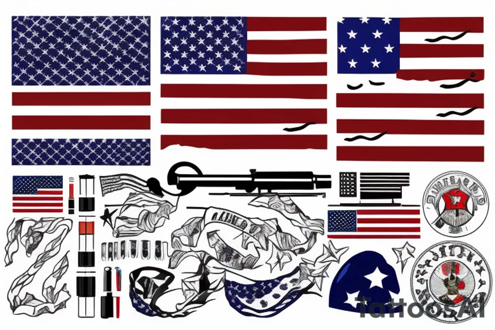 US Flag, Army, Military tattoo idea