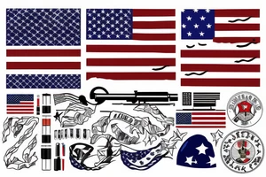 US Flag, Army, Military tattoo idea