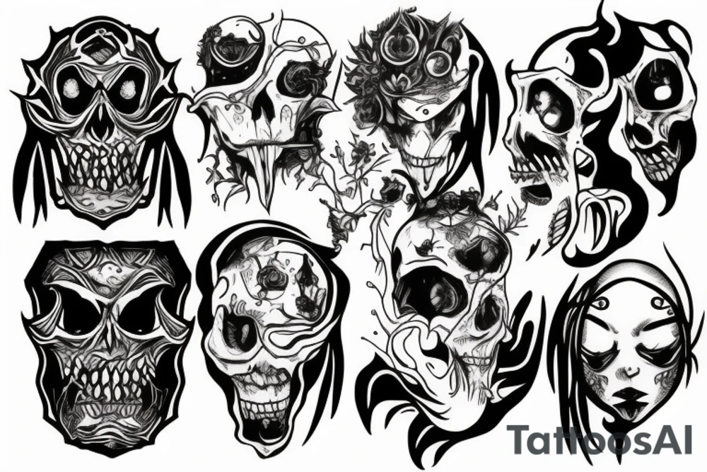 Evil head whispers tattoo idea