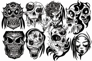 Evil head whispers tattoo idea