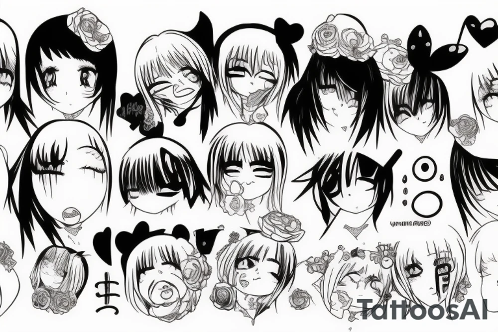 anime girl crying tattoo idea