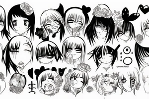 anime girl crying tattoo idea