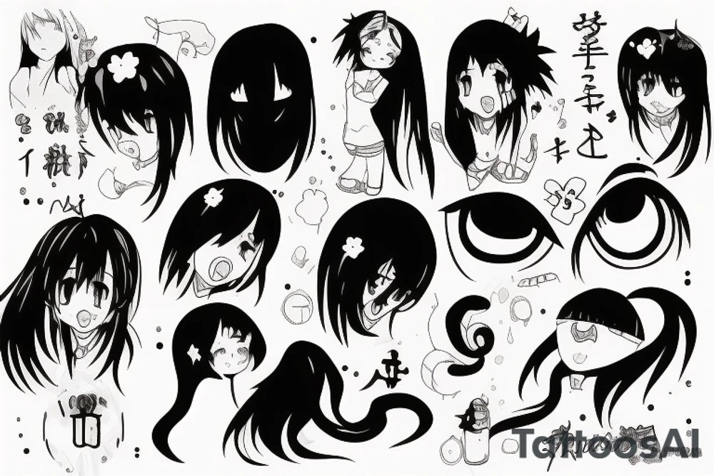 anime girl crying tattoo idea