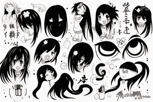 anime girl crying tattoo idea
