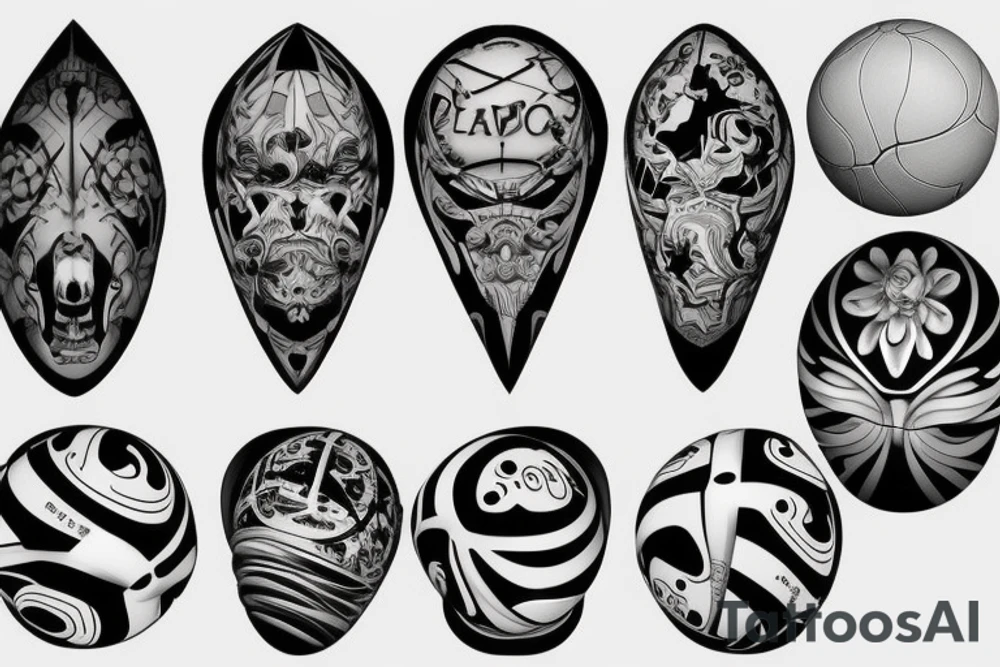 3d ball tattoo idea