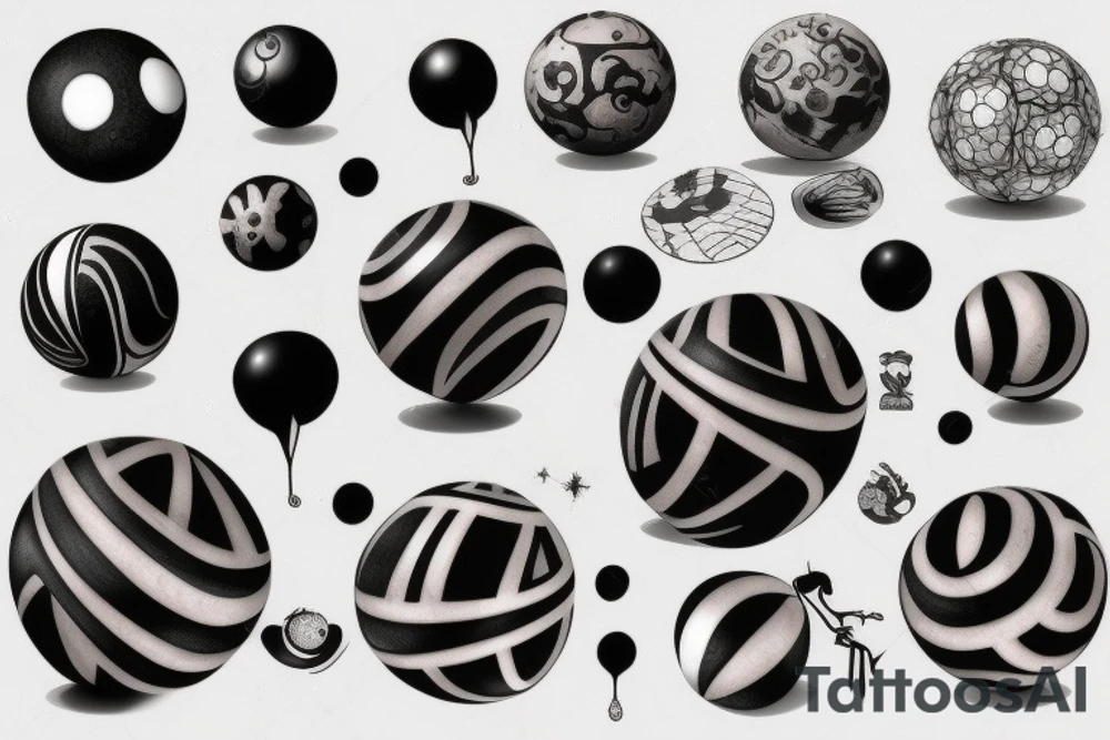 3d ball tattoo idea