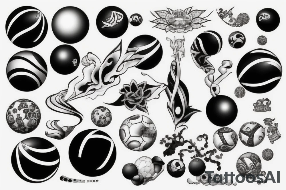 3d ball tattoo idea