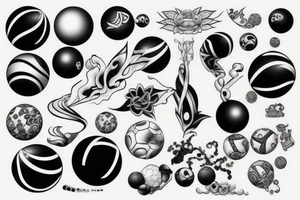 3d ball tattoo idea