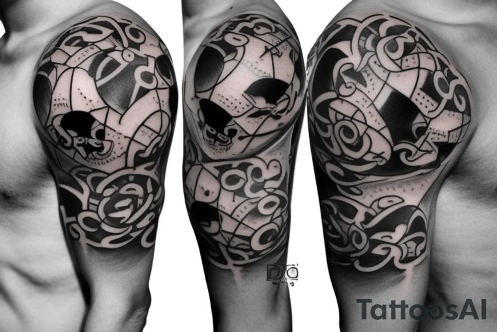 3d ball tattoo idea