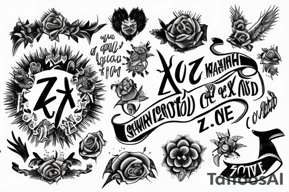 inscription zxc tattoo idea