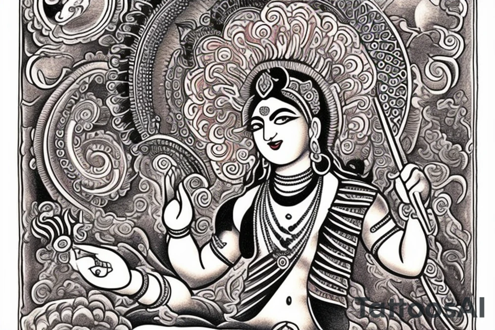 नमामि कृष्णनागरम् words with load krishna tattoo idea