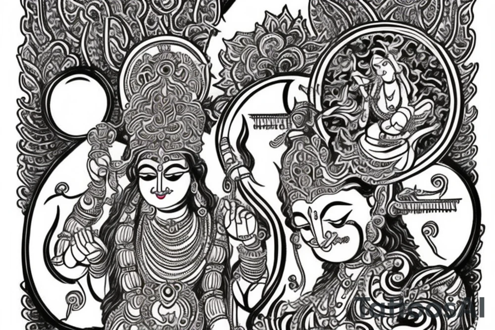 नमामि कृष्णनागरम् words with load krishna tattoo idea