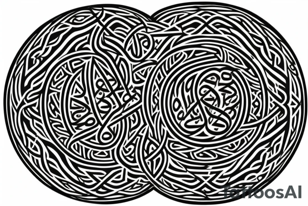 religious islam crescent pattern tattoo idea