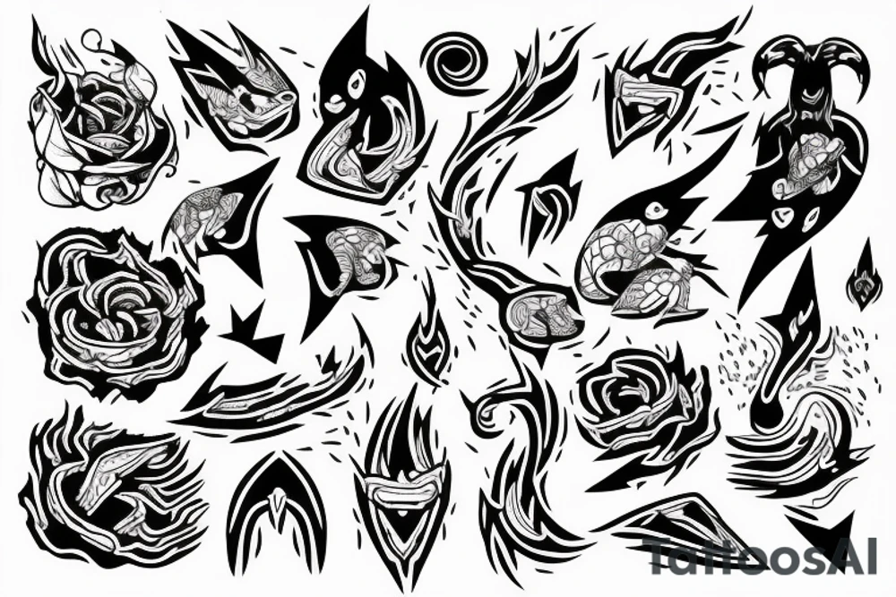 thunder and lightning tattoo idea