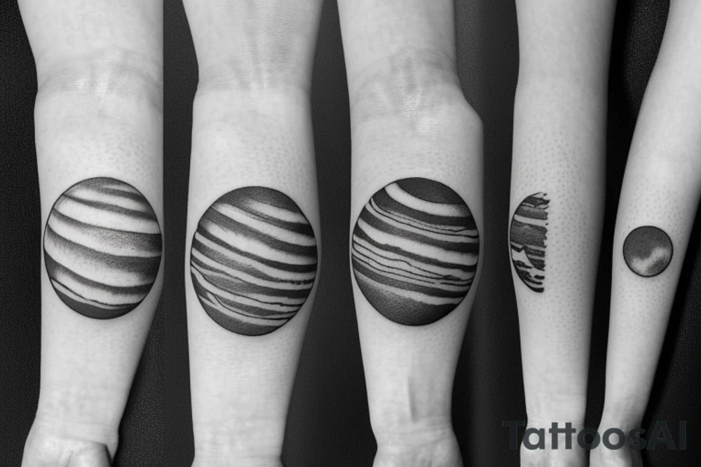 A solar system with orbital lines on my forearm tattoo idea