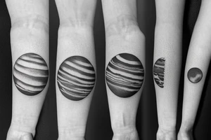 A solar system with orbital lines on my forearm tattoo idea