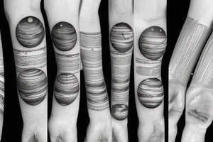 A solar system with orbital lines on my forearm tattoo idea