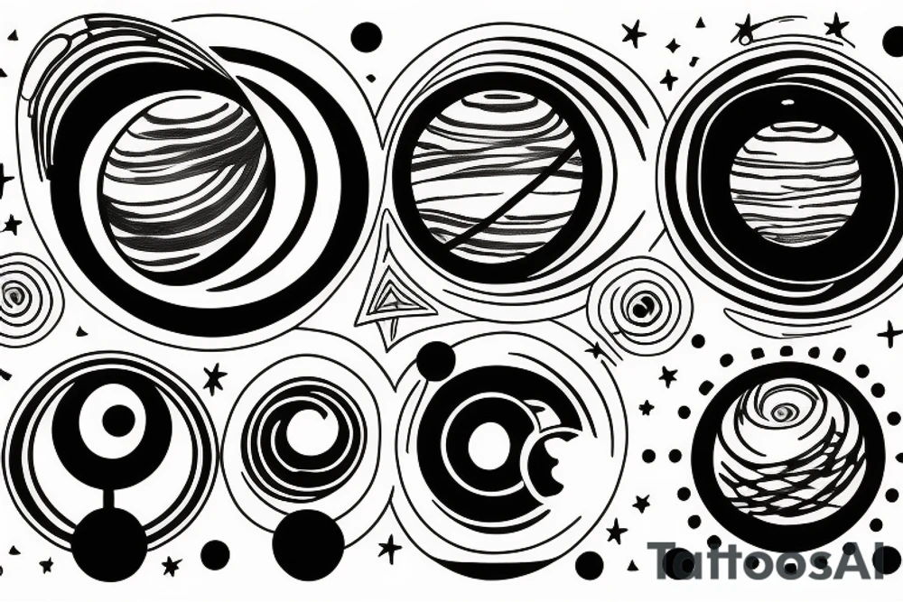 A solar system with orbital lines on my forearm tattoo idea