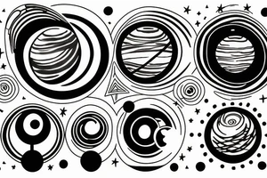 A solar system with orbital lines on my forearm tattoo idea