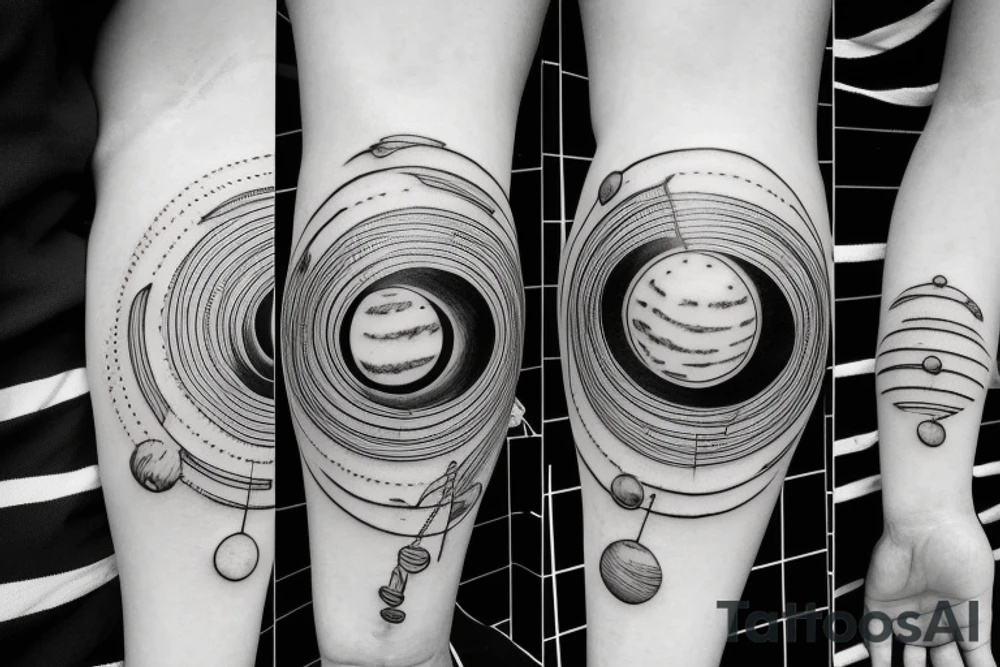 A solar system with orbital lines on my forearm tattoo idea