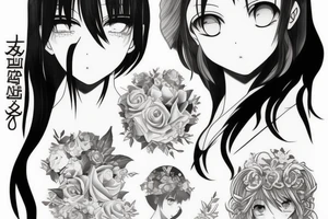 anime girl tattoo idea