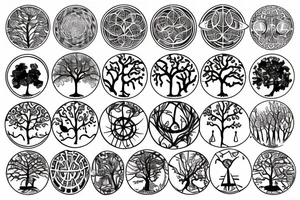 tree of life that also includes stars and planets for my forearm tattoo idea