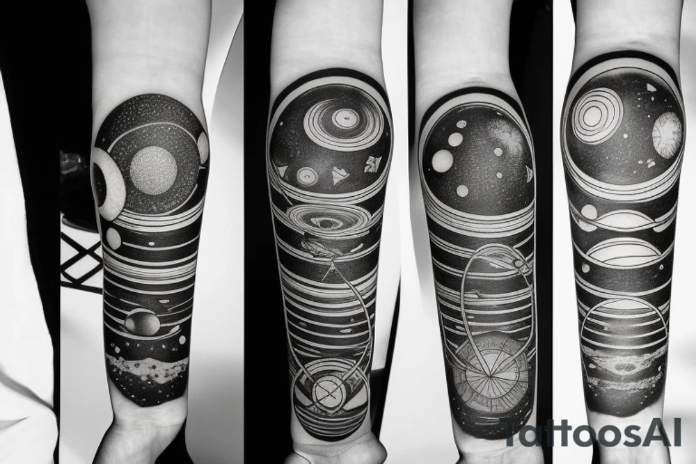 a solar system with stars that would cover my forearm tattoo idea