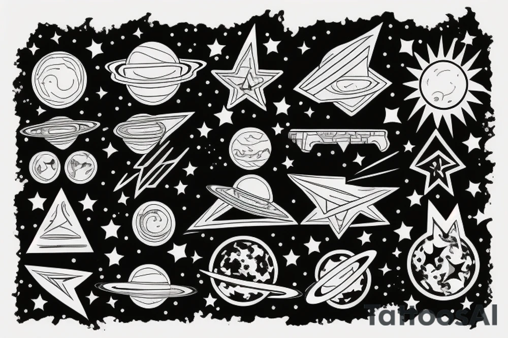 a solar system with stars that would cover my forearm tattoo idea
