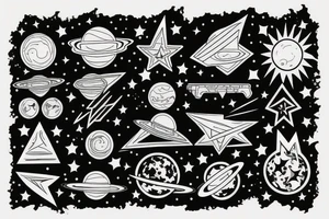 a solar system with stars that would cover my forearm tattoo idea