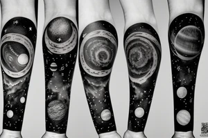 a solar system with stars that would cover my forearm tattoo idea