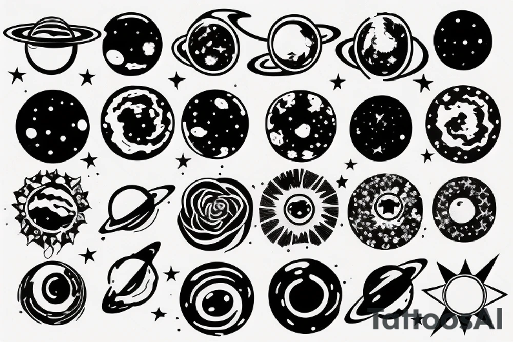 a solar system with stars that would cover my forearm tattoo idea
