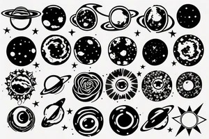 a solar system with stars that would cover my forearm tattoo idea