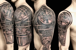 Knight with shield and sword tattoo idea