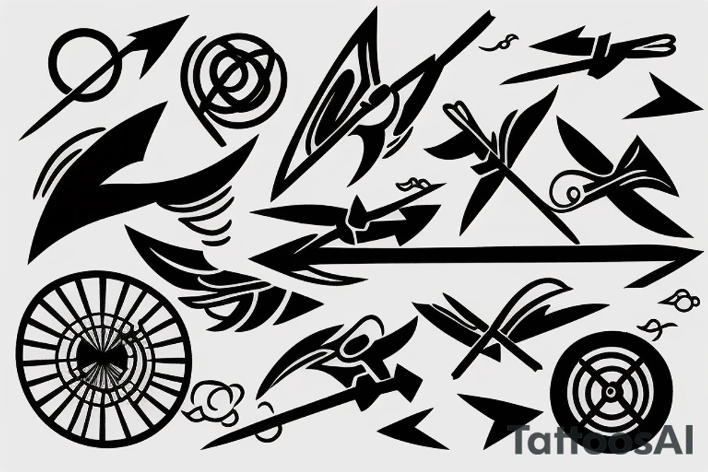 flying arrow with a time of birth above the arrow tattoo idea