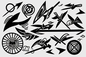 flying arrow with a time of birth above the arrow tattoo idea
