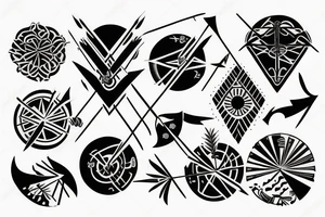 flying arrow with a time of birth above the arrow tattoo idea