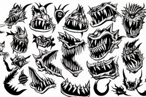 Monster with spikes, Servant Of Gluttony tattoo idea
