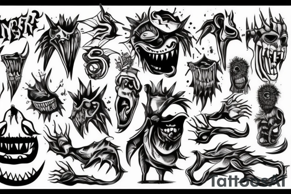 Monster with spikes, Servant Of Gluttony tattoo idea